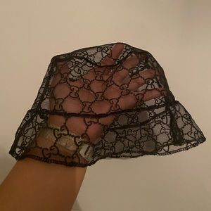 Gg Black Lace Bucket Hat 